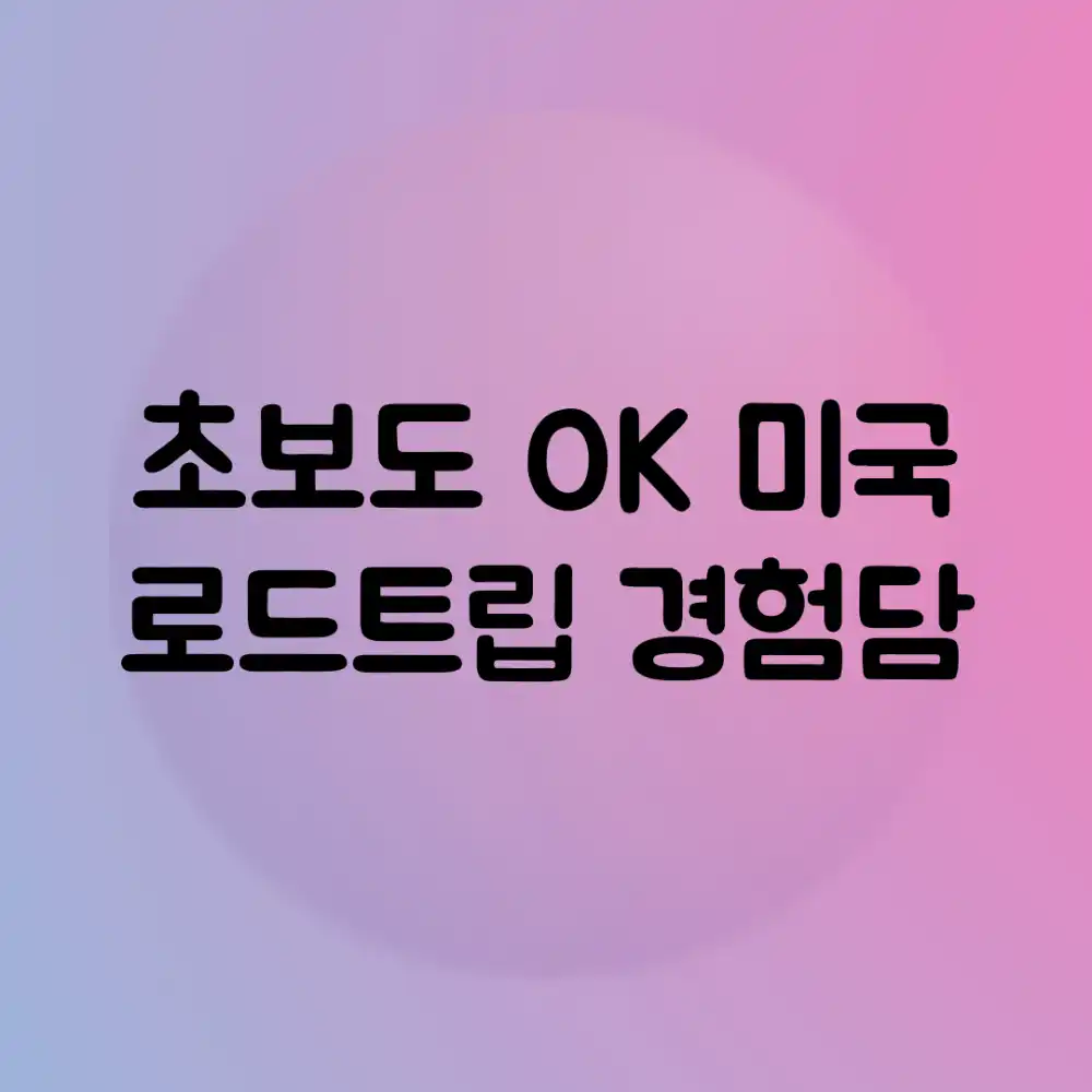 초보도 OK! 미국 로드트립 경험담