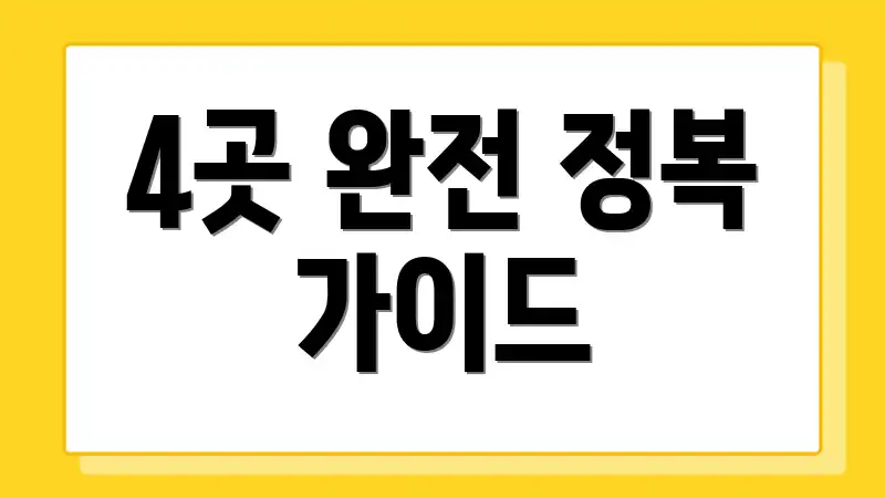 4곳 완전 정복 가이드