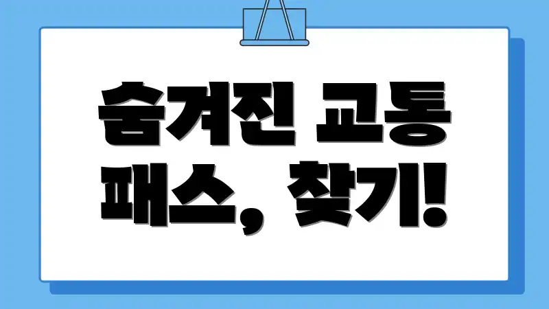 숨겨진 교통 패스, 찾기!