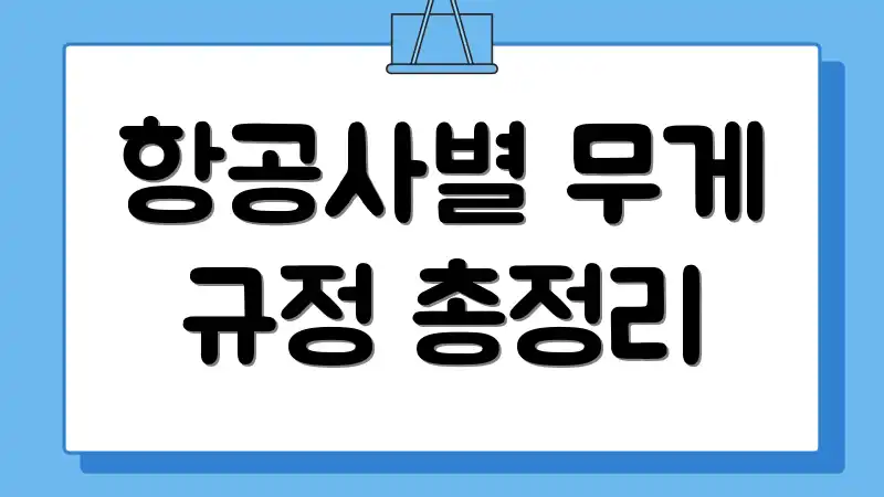 항공사별 무게 규정 총정리
