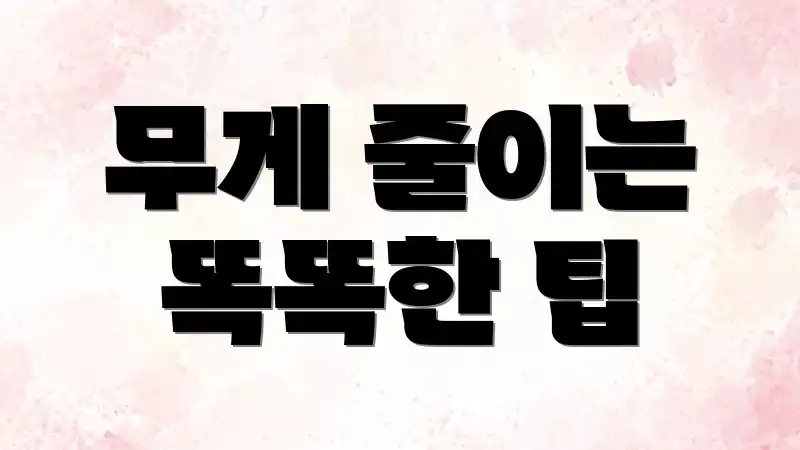 무게 줄이는 똑똑한 팁