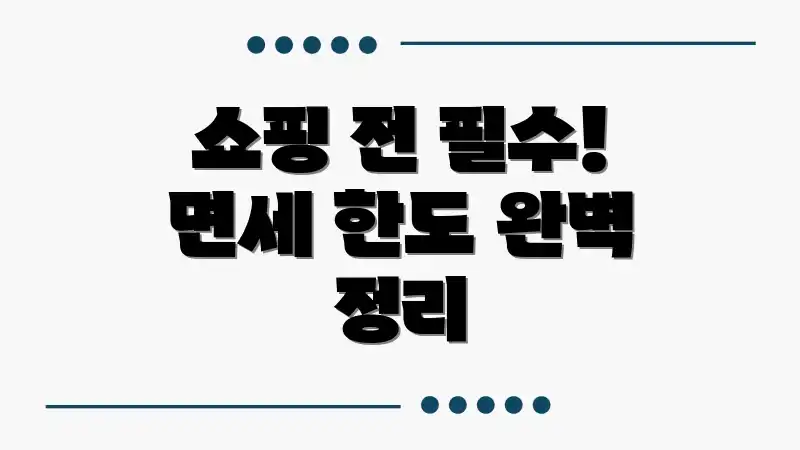 쇼핑 전 필수! 면세 한도 완벽 정리