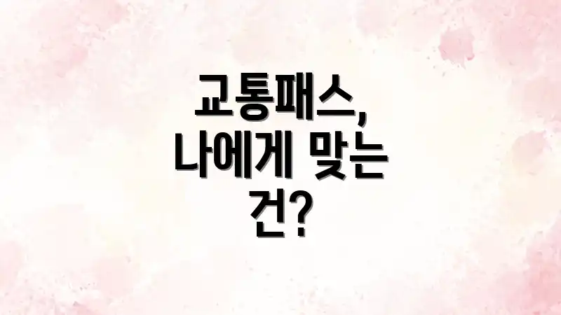 교통패스, 나에게 맞는 건?