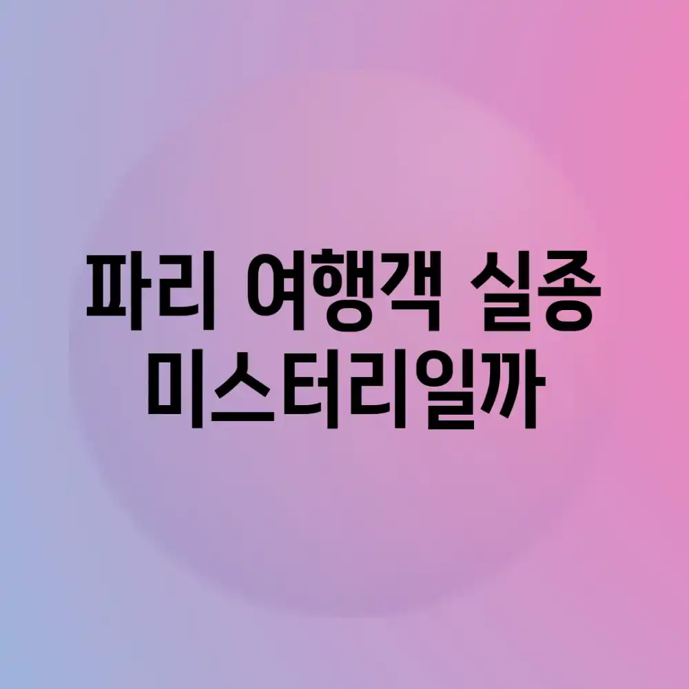 파리 여행객 실종, 미스터리일까?