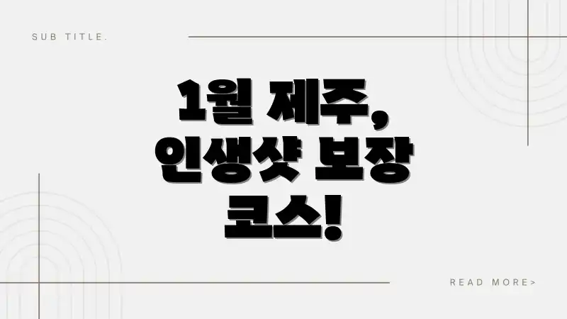 1월 제주, 인생샷 보장 코스!