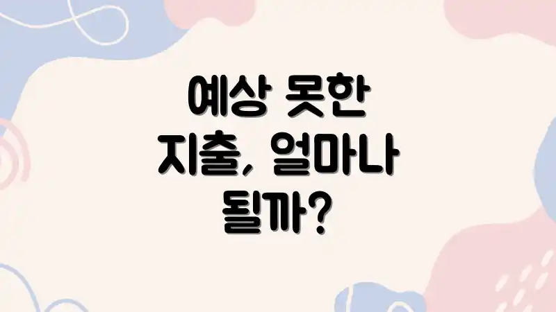 예상 못한 지출, 얼마나 될까?