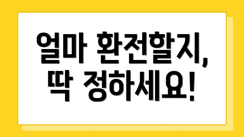 얼마 환전할지, 딱 정하세요!